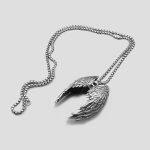پلاک و گردنبند استیل طرح بال فرشته کد Njd-546d4 - Image 2