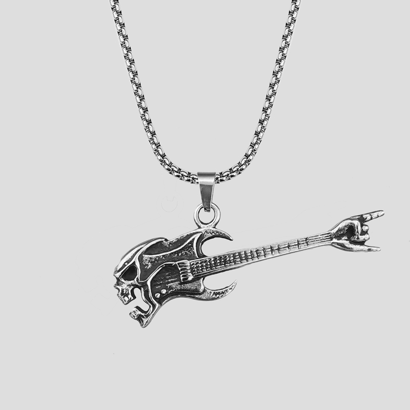 47792- گردنبند استیل گیتار اسکلتی مدل Metallica (1) پلاک و گردنبند استیل گیتار اسکلتی مدل Metallica کد Njd-546d5 - Image 1