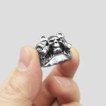 انگشتر جمجمه بالدار مدل Engine Piston کد Njd307 - Image 3