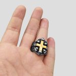 انگشتر اسکلتی طرح صلیب مدل Golden Cross کد Njd307 - Image 5