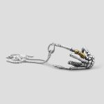 پلاک و گردنبند دست اسکلت مدل Rock Hand کد Njd-874d3