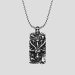 پلاک و گردنبند استیل اسکلت مدل Antelope کد Njd-886d3