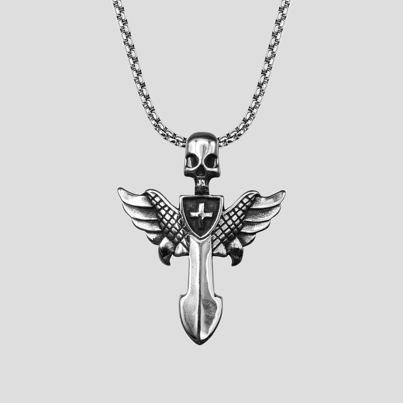 49130- گردنبند صلیب اسکلتی مدل Angel (1) پلاک و گردنبند صلیب اسکلتی مدل Angel کد Njd-886d5 - Image 1