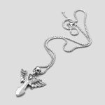 پلاک و گردنبند صلیب اسکلتی مدل Angel کد Njd-886d5 - Image 2