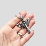 پلاک و گردنبند صلیب اسکلتی مدل Angel کد Njd-886d5 - Image 3