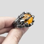 انگشتر اسکلتی چشم زرد اژدها مدل Small Nails کد Njd519 - Image 6