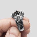 انگشتر اسکلتی چشم زرد اژدها مدل Small Nails کد Njd519 - Image 4