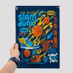 تابلو فلزی اسکلتی طرح بسکتبال مدل Slam Dunk کد Njd-397d4 - Image 3