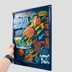 تابلو فلزی اسکلتی طرح بسکتبال مدل Slam Dunk کد Njd-397d4 - Image 4