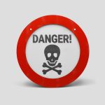 استیکر دیواری اسکلتی چوبی مدل Danger 16cm کد Dbm-817d5