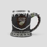 ماگ داخل استیل گرگ استارک مدل Winter is Coming کد Psg-150d1