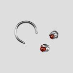 پیرسینگ حلقه طرح پنجه اژدها مدل Orange-Sphere کد Hsn-971d1 - Image 2
