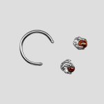 پیرسینگ حلقه طرح پنجه اژدها مدل Orange-Sphere کد Hsn-971d1 - Image 4