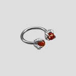 پیرسینگ حلقه طرح پنجه اژدها مدل Orange-Sphere کد Hsn-971d1 - Image 3