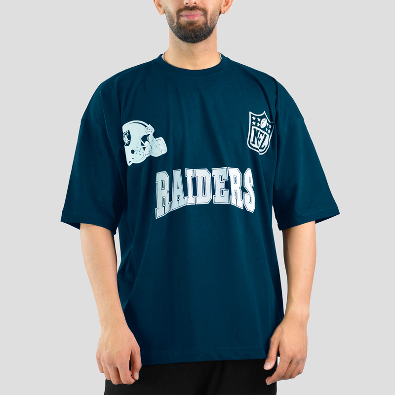 50754- تیشرت سوپرلش اسکلتی طرح فوتبال آمریکایی مدل Raiders NFL آبی نفتی (1) تیشرت لش اسکلتی مدل Raiders کد Spl-445d6 رنگ آبی نفتی - Image 1