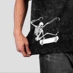 تیشرت باکسی طرح اسکلت مدل Skateboard کد Spl-445d7 رنگ مشکی - Image 2