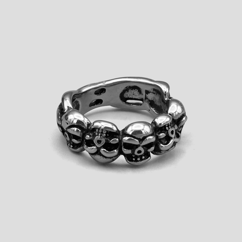 51013- حلقه اسکلتی استیل مدل Six-Skulls (1) حلقه اسکلتی مدل Six-Skulls کد Njd133 - Image 1