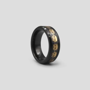حلقه اسکلتی مدل Golden-Skulls رنگ مشکی کد Fsi133