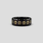 حلقه اسکلتی مدل Golden-Skulls رنگ مشکی کد Fsi133 - Image 2
