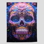 بک دراپ بلک لایت مدل Psychedelic Skull کد Dbm-511d8 (200×150 سانتیمتر)