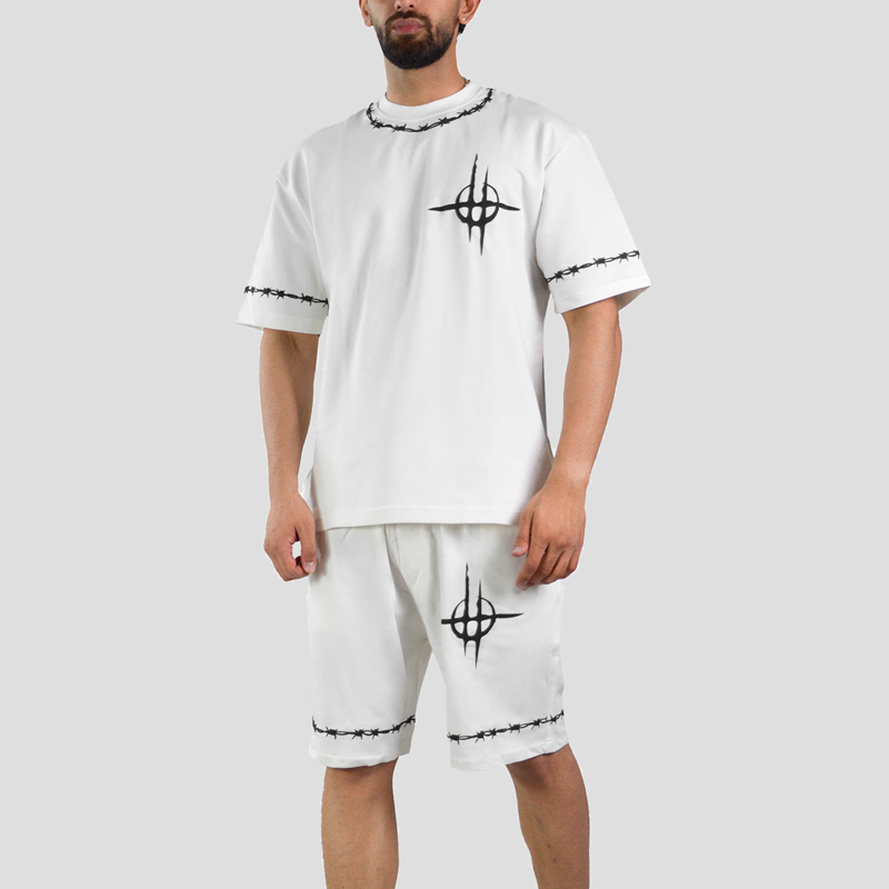 51389- ست تیشرت شلوارک گروه متال Once Human رنگ سفید (1) ست تیشرت شلوارک مدل Once Human کد Dry-592d2 رنگ سفید - Image 1