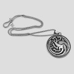 پلاک و گردنبند استیل مدال اژدها سه سر تارگرین مدل Fire and Blood کد Njd-543d5 - Image 2