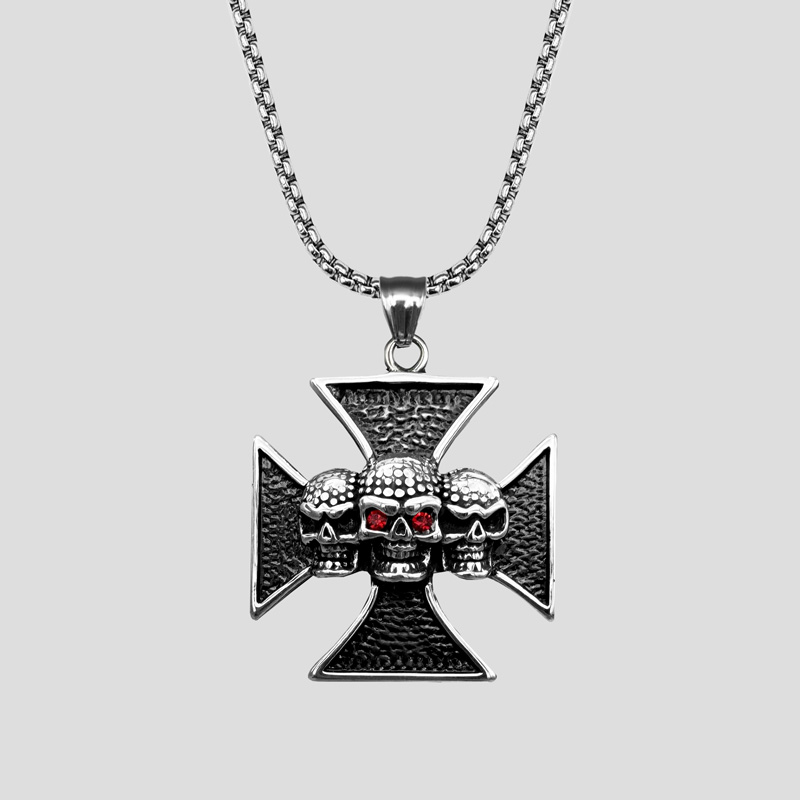 52284- گردنبند استيل طرح جمجمه مدل Iron Cross (1) پلاک و گردنبند استيل طرح جمجمه مدل Iron Cross کد Njd-749d3 - Image 1