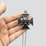 پلاک و گردنبند استيل طرح جمجمه مدل Iron Cross کد Njd-749d3 - Image 3