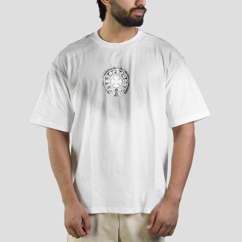 52877- تیشرت باکسی کروم هارتز مدل Chrome Hearts رنگ سفید (1) تیشرت باکسی کروم هارتز کد Qsh-559d2 رنگ سفید - Image 1
