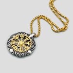 پلاک و گردنبند استیل دو طرفه مدل Helm of Awe کد Njd-531d4 - Image 4