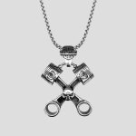 پلاک و گردنبند استيل اسکلتی هارلی دیویدسون طرح پیستون کد Njd-531d6