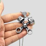 پلاک و گردنبند استيل اسکلتی هارلی دیویدسون طرح پیستون کد Njd-531d6 - Image 3