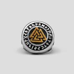 انگشتر وایکینگی دو رنگ مدل Valknut کد Njd-181 - Image 2