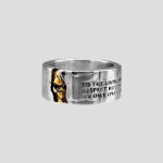 حلقه طرح جمجمه طلایی مدل Respect or Truth کد Njd-181 - Image 4