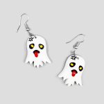 گوشواره هالووینی طرح روح مدل White Ghost کد Shn-730d6