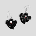 گوشواره هالووینی طرح روح مدل Black Ghost کد Shn-730d7