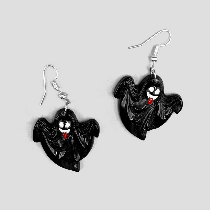 54251- گوشواره هالووینی طرح روح سیاه مدل Black Ghost (1) گوشواره هالووینی طرح روح مدل Black Ghost کد Shn-730d7 - Image 1