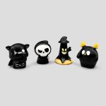فیگور رومیزی اشباح هالووین مدل Black Ghosts کد Hsm-390d2 بسته چهارعددی