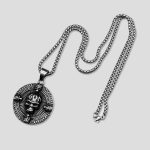 پلاک و گردنبند استیل جمجمه آتشین کد Njd-204H0126 - Image 3
