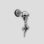 پیرسینگ طرح جمجمه دزد دریایی مدل Pointet Cross کد Hsn-204k0236
