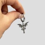 پیرسینگ طرح صلیب فرشته تاریک مدل Bat Wing  کد Hsn-204k0226 - Image 3