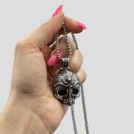 پلاک و گردنبند دو رو استیل سنت مایکل طرح جمجمه کد Njd-404L0256 - Image 4