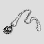 پلاک و گردنبند دو رو استیل سنت مایکل طرح جمجمه کد Njd-404L0256 - Image 2