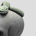 مجسمه طرح جمجمه نصفه مدل Snake رنگ مشکی کد Shah-405A0418 (استوک) - Image 4