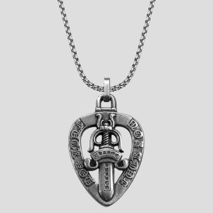 پلاک و گردنبند استیل طرح کروم هارتز کد Njd-26E0516