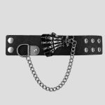 دستبند چرمی اسکلتی مدل Wednesday کد ICH-26E0621 - Image 2