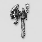 پلاک و گردنبند استیل اسکلتی طرح تبر خشمگین کد Njd-26E0566 - Image 3
