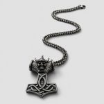 پلاک و گردنبند اسکلت استیل طرح لنگر وایکینگی کد Njd-100d3 - Image 2