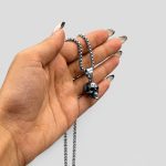 پلاک و گردنبند استیل طرح جمجمه اسکلتی کد Njd-26E0581 - Image 4