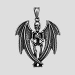 پلاک و گردنبند استیل طرح فرشته مرگ اسکلتی کد Njd-26E0561 - Image 3